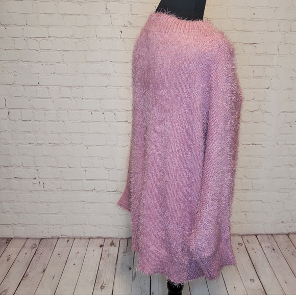 Women's TCEC M/L Crew Neck Pullover Pink Sweater - Picture 5 of 12